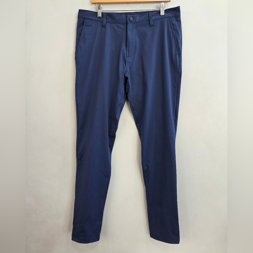 Rhone Commuter Navy Blue Pants Men’s Size 35X33 Performance 5 Pocket Stretch